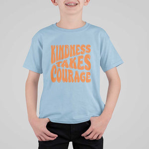 Unity Day T Shirt For Kid Kindness Takes Courage Anti Bullying Awareness TS11 Light Blue Print Your Wear