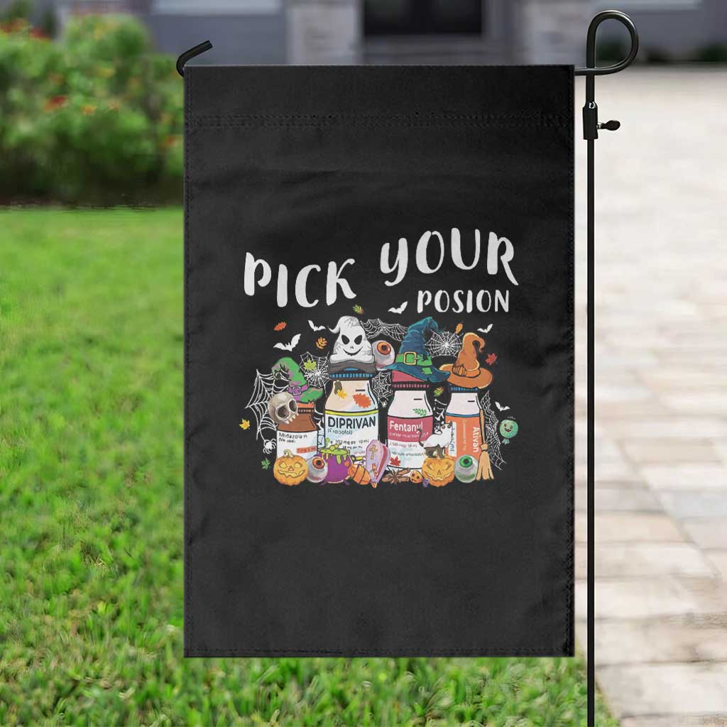 Halloween Nurse Garden Flag Pick Your Poison Pharmacy Witches TS11 Print Your Wear