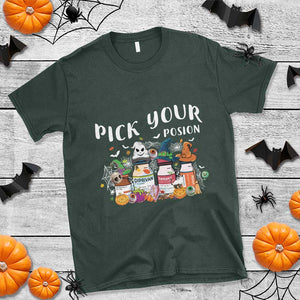 Halloween Nurse T Shirt Pick Your Poison Pharmacy Witches TS11 Dark Forest Green Print Your Wear