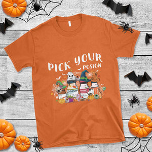 Halloween Nurse T Shirt Pick Your Poison Pharmacy Witches TS11 Orange Print Your Wear