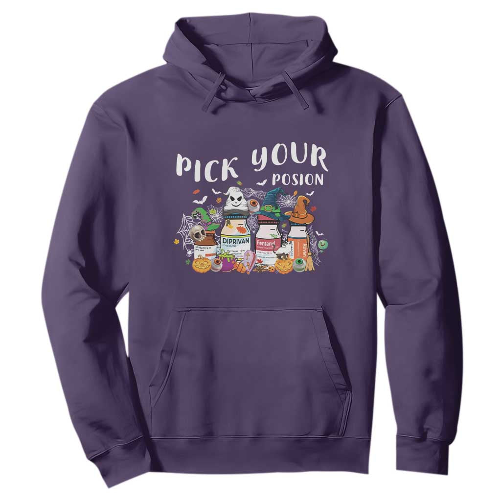 Halloween Nurse Hoodie Pick Your Poison Pharmacy Witches TS11 Purple Print Your Wear
