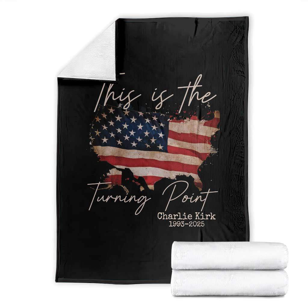 This Is The Turning Point Throw Blanket Patriotic American Map Vintage USA Flag TS11 Black Print Your Wear
