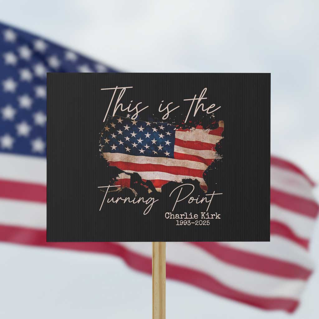 This Is The Turning Point Protest Sign Patriotic American Map Vintage USA Flag TS11 Horizontal 18