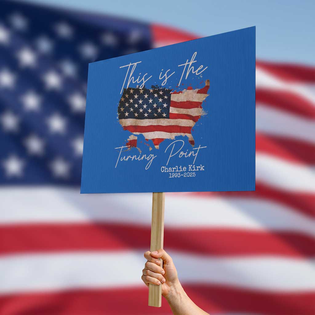 This Is The Turning Point Protest Sign Patriotic American Map Vintage USA Flag TS11 Horizontal 18