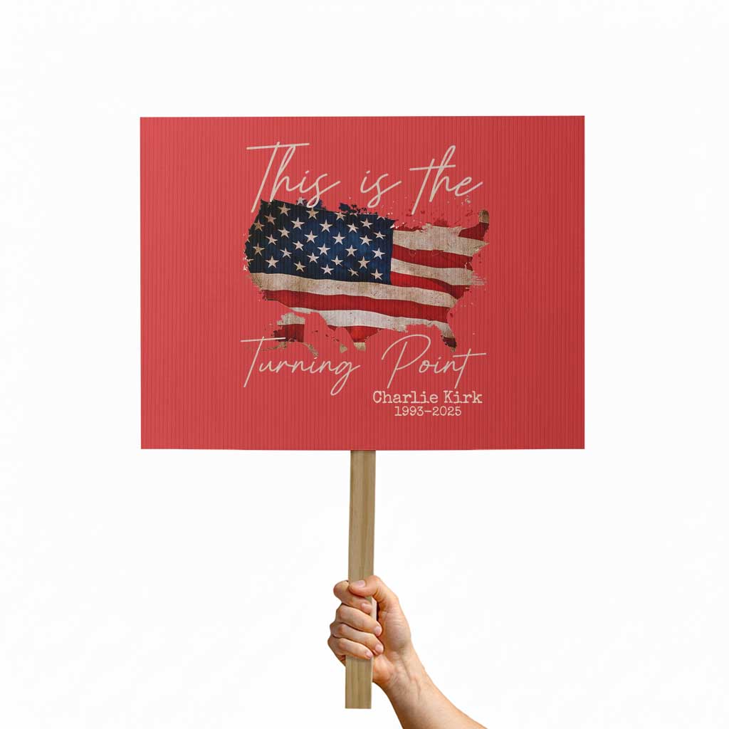 This Is The Turning Point Protest Sign Patriotic American Map Vintage USA Flag TS11 Horizontal 18