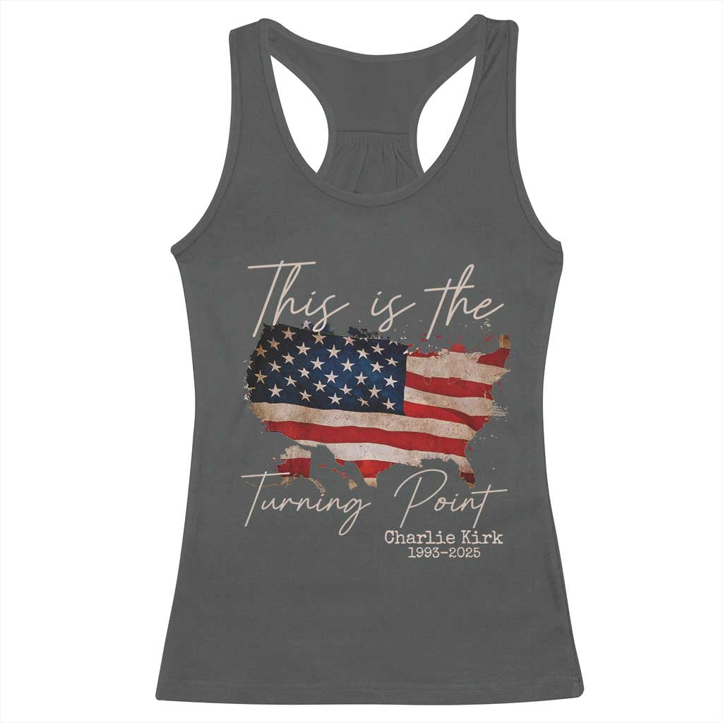 This Is The Turning Point Racerback Tank Top Patriotic American Map Vintage USA Flag TS11 Dark Heather Print Your Wear