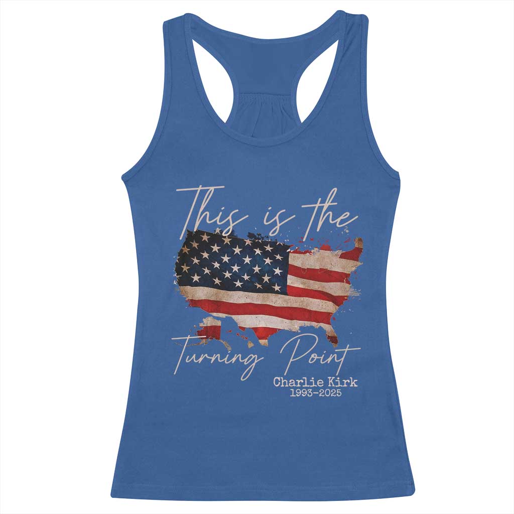 This Is The Turning Point Racerback Tank Top Patriotic American Map Vintage USA Flag TS11 Royal Blue Print Your Wear