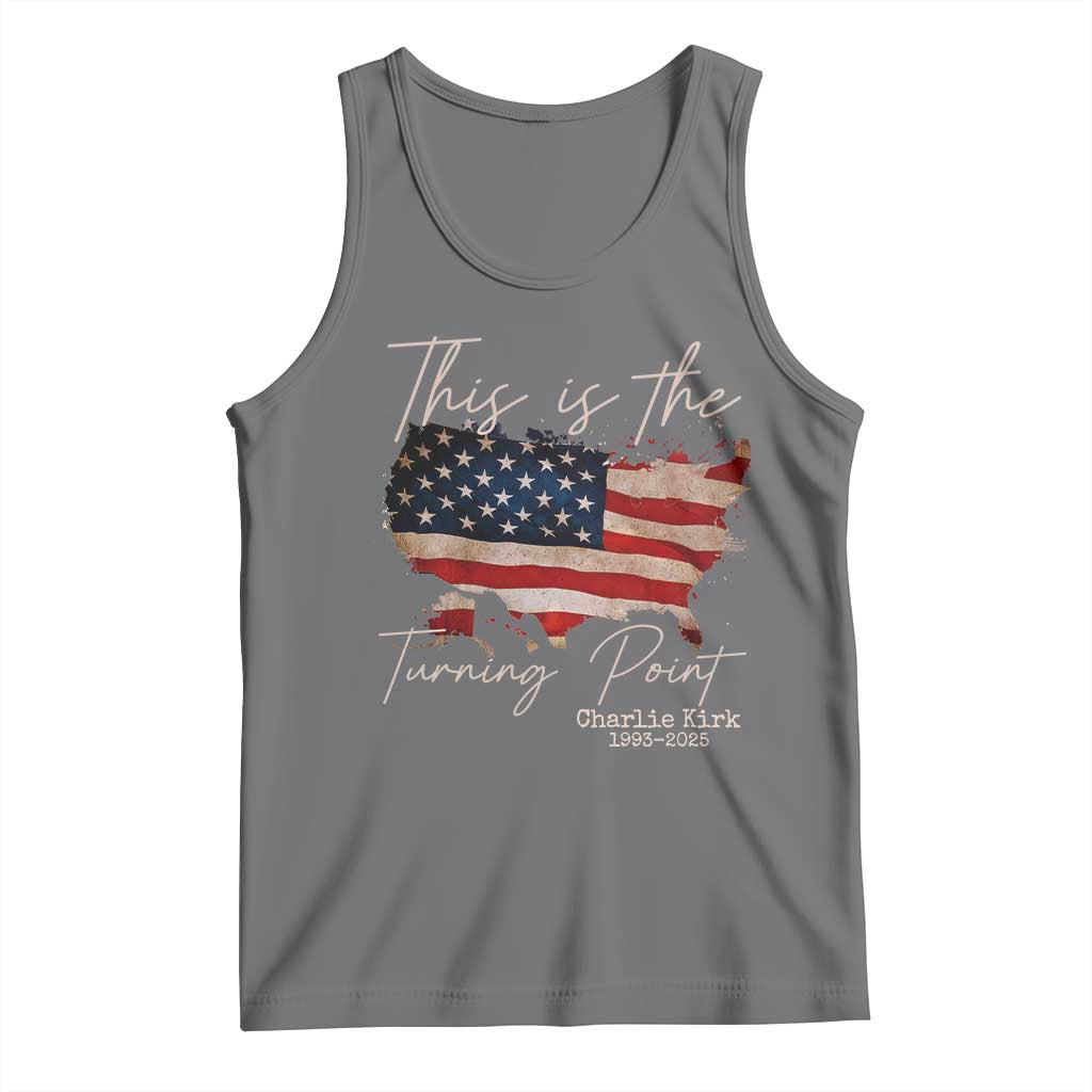This Is The Turning Point Tank Top Patriotic American Map Vintage USA Flag TS11 Black Heather Print Your Wear