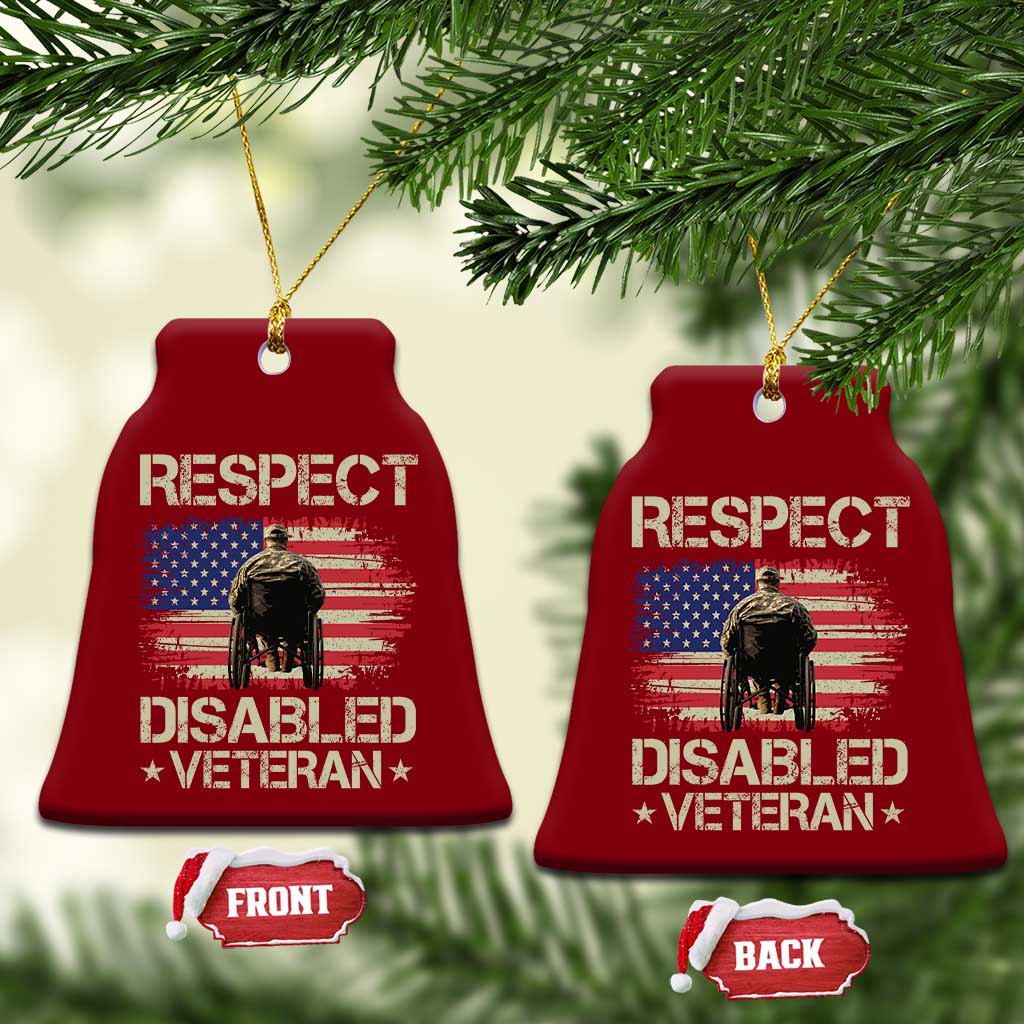 Respect Disabled Veteran Ceramic Ornament Military Soldier Vintage American Flag TS11 Print Your Wear