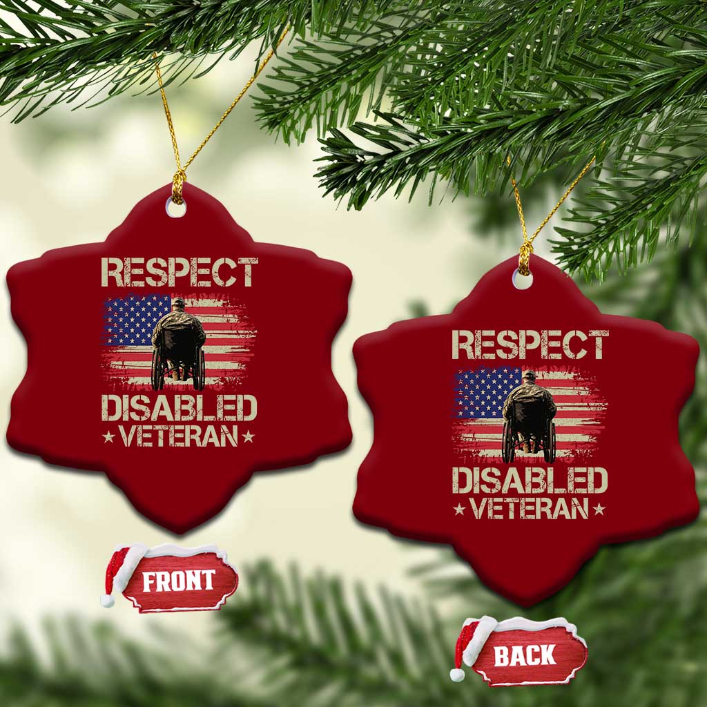 Respect Disabled Veteran Ceramic Ornament Military Soldier Vintage American Flag TS11 Print Your Wear