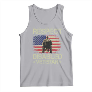 Respect Disabled Veteran Tank Top Military Soldier Vintage American Flag TS11 Athletic Heather Print Your Wear