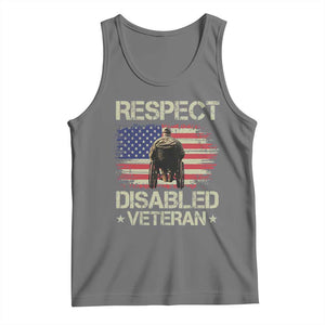 Respect Disabled Veteran Tank Top Military Soldier Vintage American Flag TS11 Black Heather Print Your Wear