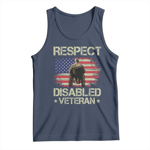 Respect Disabled Veteran Tank Top Military Soldier Vintage American Flag TS11 Navy Print Your Wear
