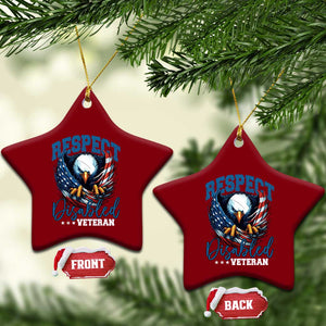 Respect Disabled Veteran Ceramic Ornament Military Soldier American Flag Bald Eagle TS11 Print Your Wear