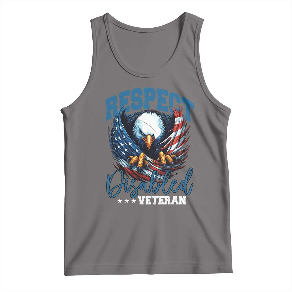 Respect Disabled Veteran Tank Top Military Soldier American Flag Bald Eagle TS11 Deep Heather Print Your Wear