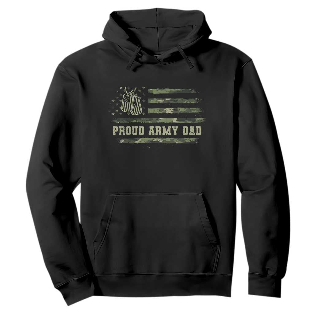 Proud Army Dad Hoodie Vintage Camo American Flag Veteran Father's Day TS11 Black Print Your Wear
