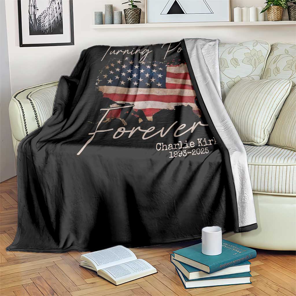 Turning Point Forever Throw Blanket Patriotic American Map Vintage USA Flag TS11 Print Your Wear