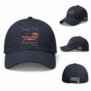 Turning Point Forever Baseball Cap Patriotic American Map Vintage USA Flag TS11 Baseball Cap Universal Fit Navy Print Your Wear