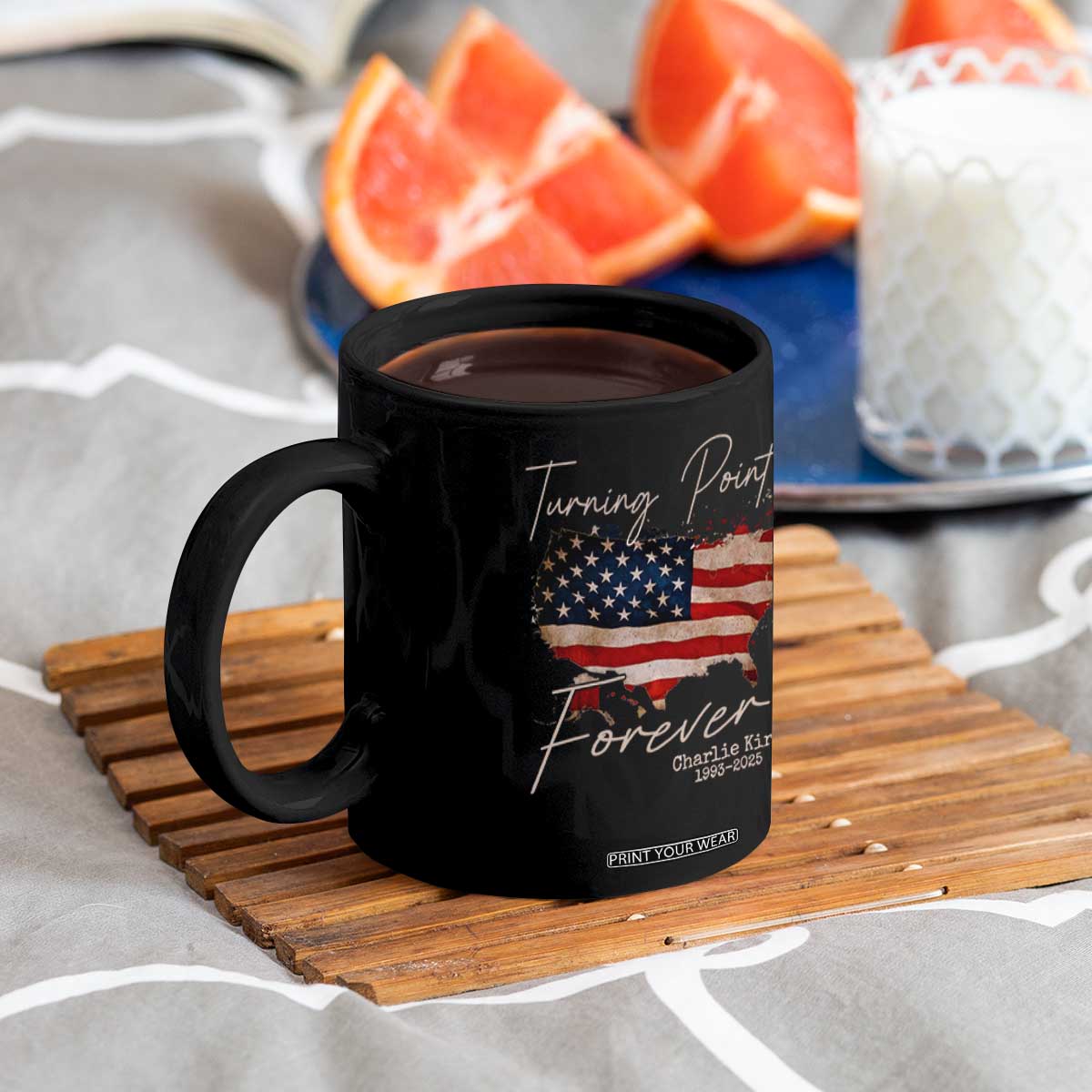 Turning Point Forever Coffee Mug Patriotic American Map Vintage USA Flag TS11 Print Your Wear