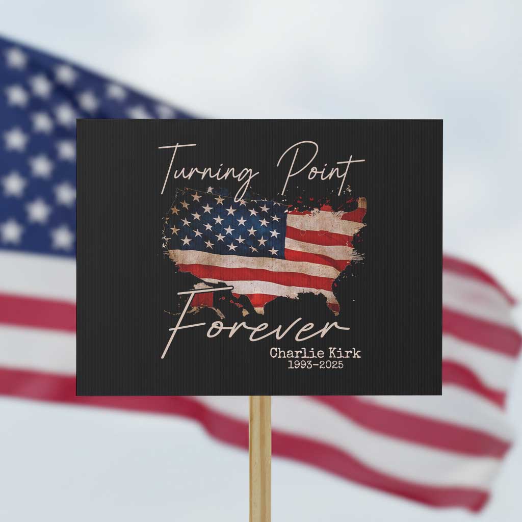 Turning Point Forever Protest Sign Patriotic American Map Vintage USA Flag TS11 Horizontal 18