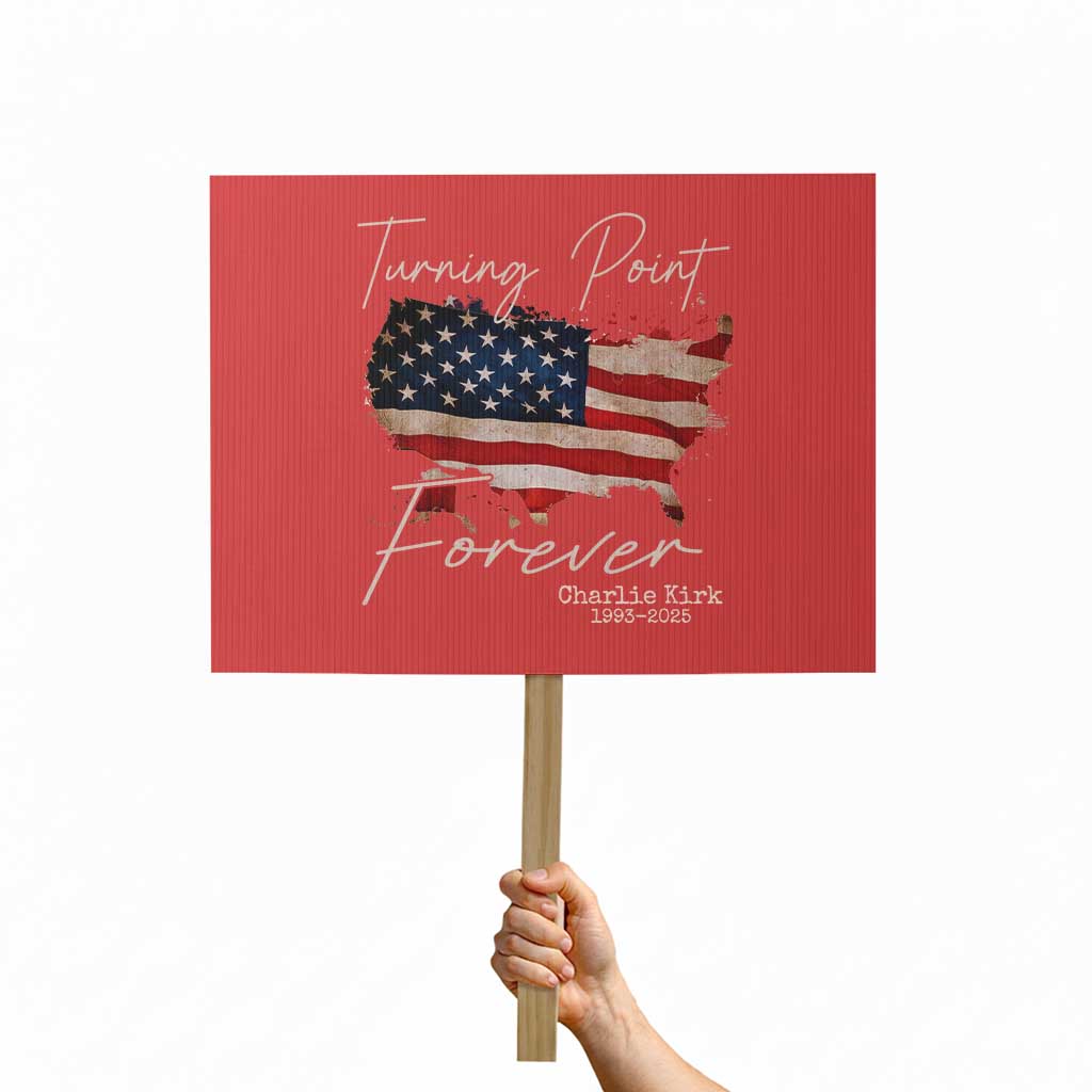 Turning Point Forever Protest Sign Patriotic American Map Vintage USA Flag TS11 Horizontal 18