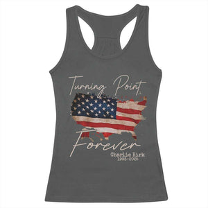 Turning Point Forever Racerback Tank Top Patriotic American Map Vintage USA Flag TS11 Dark Heather Print Your Wear