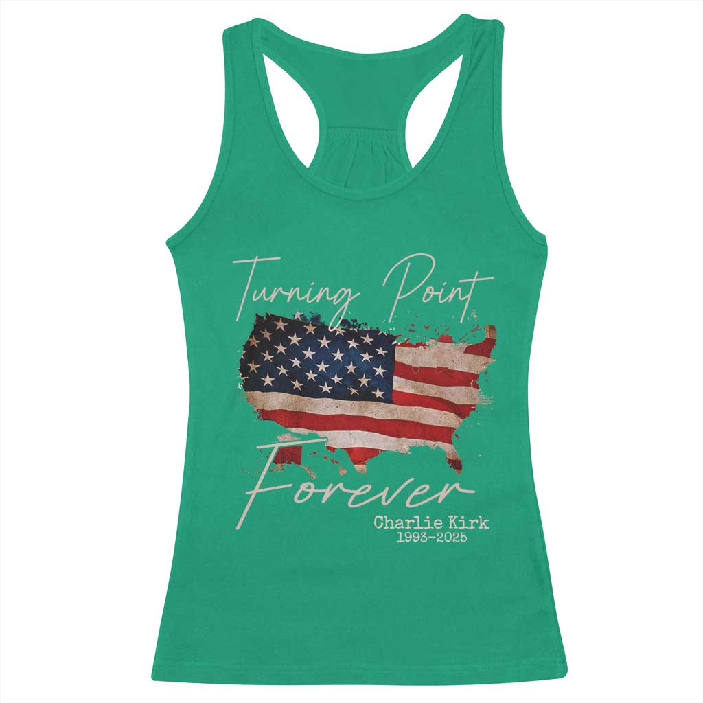 Turning Point Forever Racerback Tank Top Patriotic American Map Vintage USA Flag TS11 Irish Green Print Your Wear