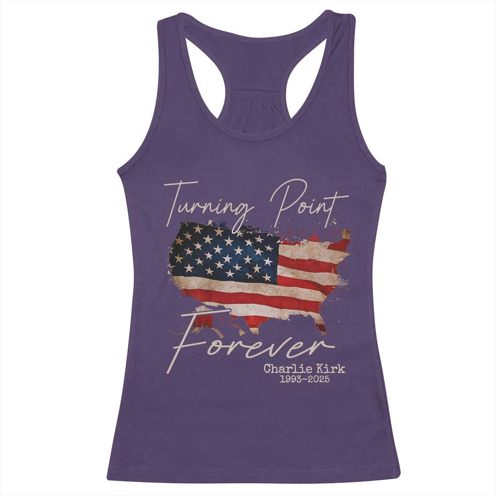 Turning Point Forever Racerback Tank Top Patriotic American Map Vintage USA Flag TS11 Purple Print Your Wear