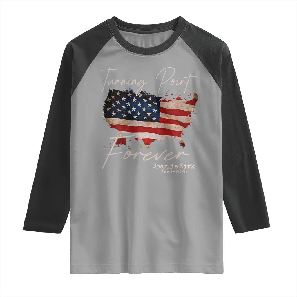 Turning Point Forever Raglan Shirt Patriotic American Map Vintage USA Flag TS11 Sport Gray Black Print Your Wear