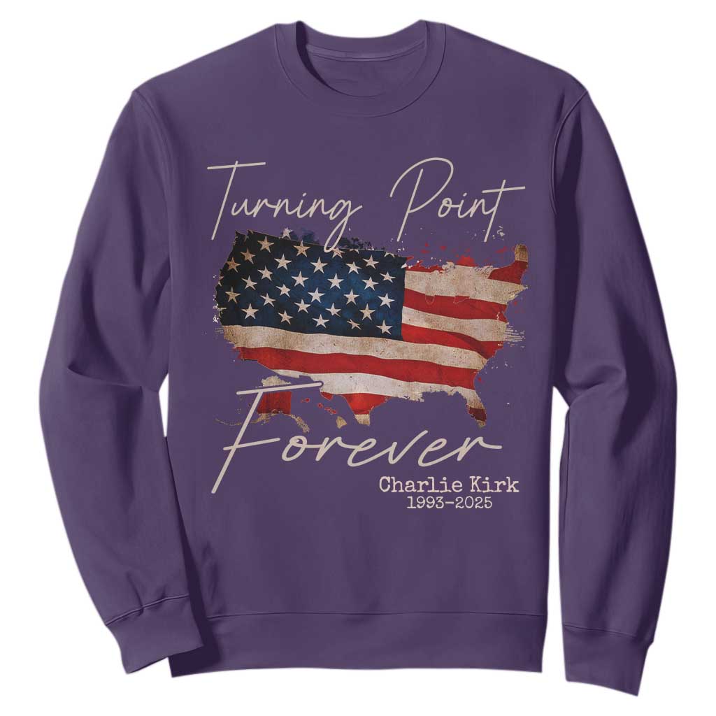 Turning Point Forever Sweatshirt Patriotic American Map Vintage USA Flag TS11 Purple Print Your Wear