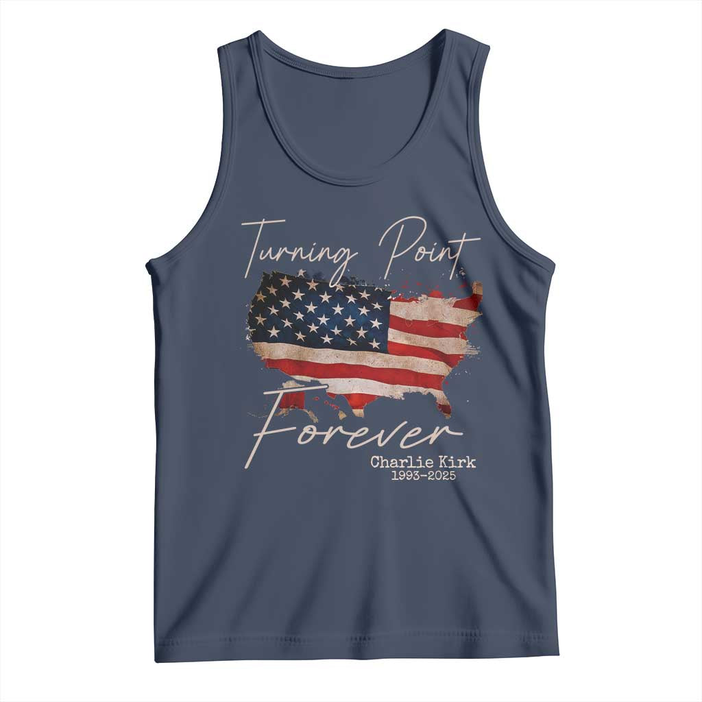 Turning Point Forever Tank Top Patriotic American Map Vintage USA Flag TS11 Navy Print Your Wear