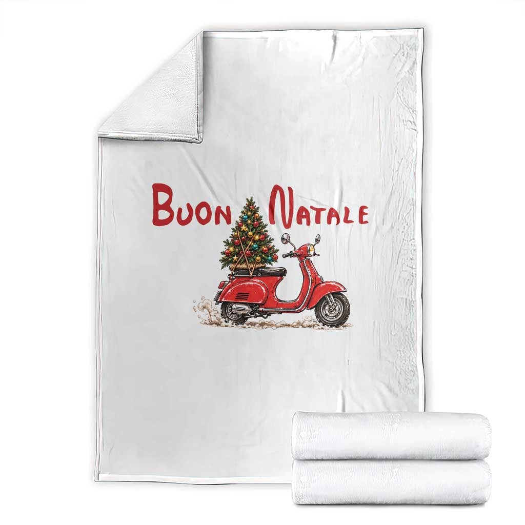 Italian Christmas Motor Scooter Throw Blanket Buon Natale Xmas Tree Italy Pride