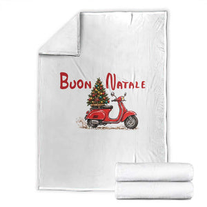 Italian Christmas Motor Scooter Throw Blanket Buon Natale Xmas Tree Italy Pride