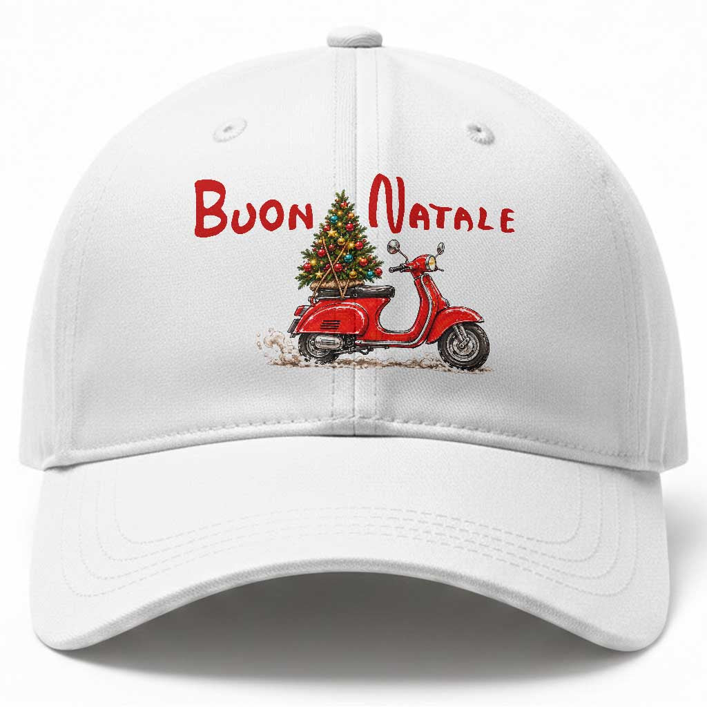 Italian Christmas Motor Scooter Baseball Cap Buon Natale Xmas Tree Italy Pride