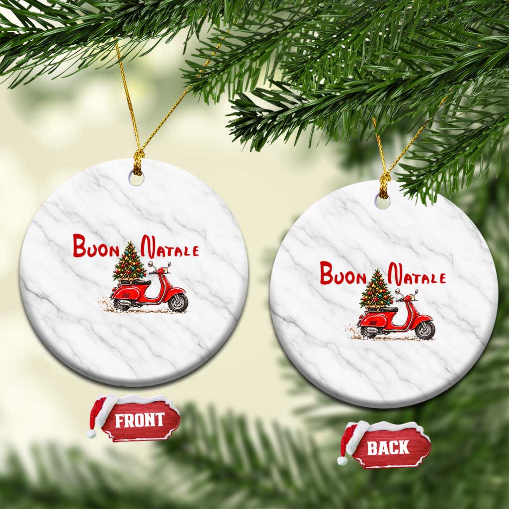 Italian Christmas Motor Scooter Ceramic Ornament Buon Natale Xmas Tree Italy Pride