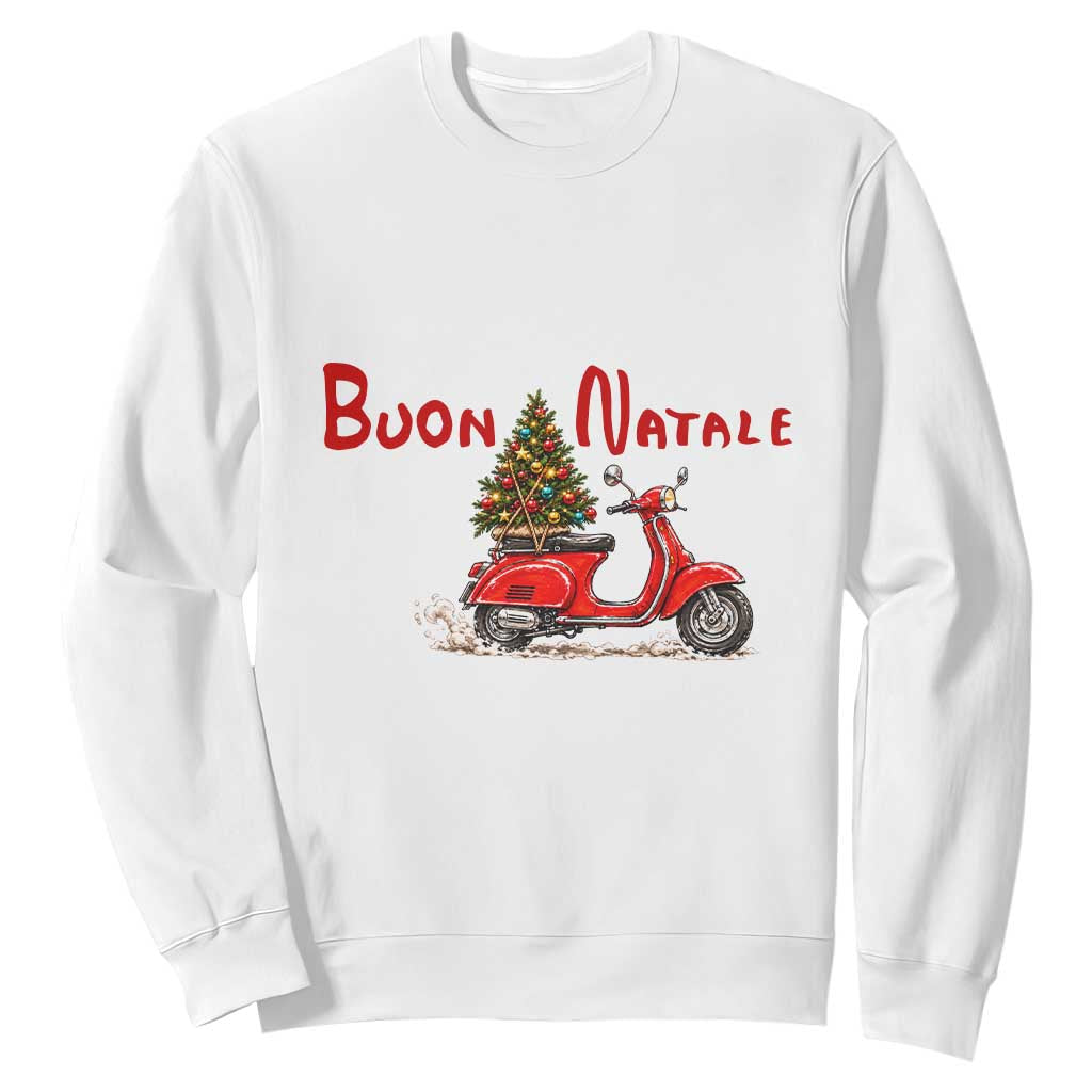 Italian Christmas Motor Scooter Sweatshirt Buon Natale Xmas Tree Italy Pride