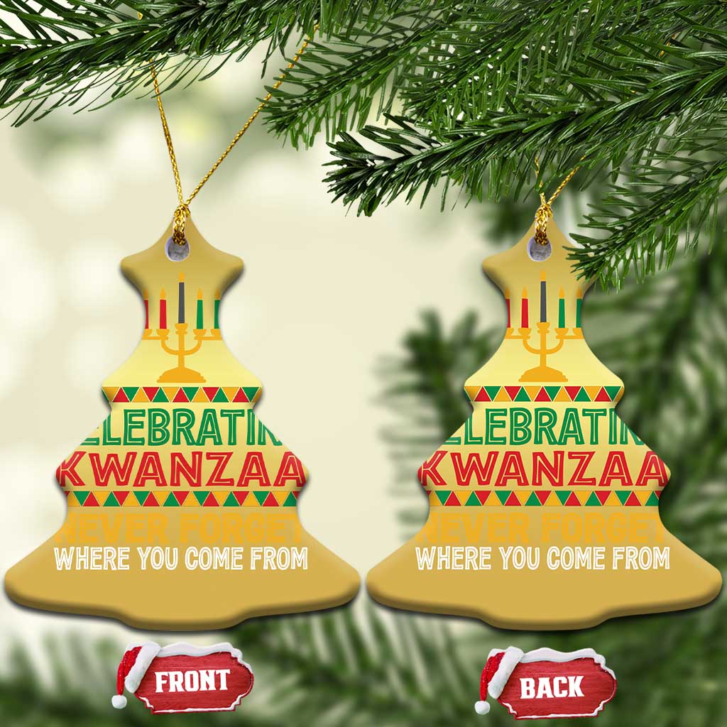 Celebrating Kwanzaa Never Forget Where You Come From Kinara Candle Christmas Ornament TS11 Christmas Tree Gold Print Your Wear