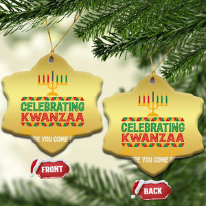 Celebrating Kwanzaa Never Forget Where You Come From Kinara Candle Christmas Ornament TS11 Snow Flake Gold Print Your Wear