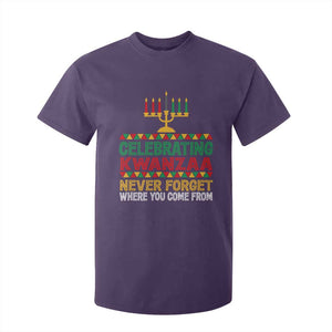 Celebrating Kwanzaa Never Forget Where You Come From Kinara Candle T Shirt For Kid TS11 Purple Print Your Wear