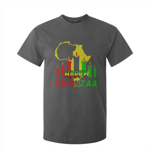 Happy Kwanzaa T Shirt For Kid Black Holiday African American Christmas Kinara Candle TS11 Dark Heather Print Your Wear