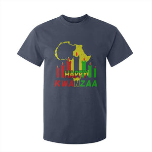 Happy Kwanzaa T Shirt For Kid Black Holiday African American Christmas Kinara Candle TS11 Navy Print Your Wear