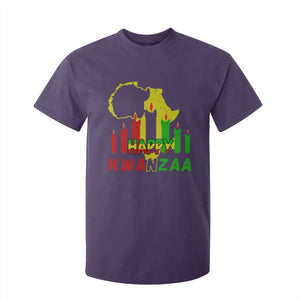 Happy Kwanzaa T Shirt For Kid Black Holiday African American Christmas Kinara Candle TS11 Purple Print Your Wear