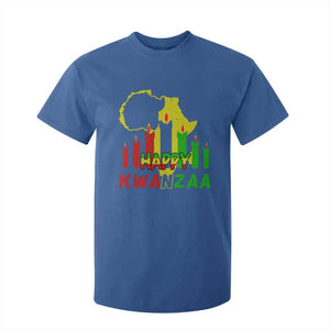 Happy Kwanzaa T Shirt For Kid Black Holiday African American Christmas Kinara Candle TS11 Royal Blue Print Your Wear