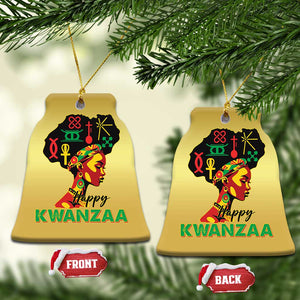 Happy Kwanzaa Christmas Ornament Nguzo Saba Symbols The 7 Principles Of Kwanzaa TS11 Bell Flake Gold Print Your Wear