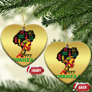 Happy Kwanzaa Christmas Ornament Nguzo Saba Symbols The 7 Principles Of Kwanzaa TS11 Heart Gold Print Your Wear