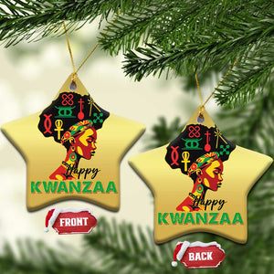 Happy Kwanzaa Christmas Ornament Nguzo Saba Symbols The 7 Principles Of Kwanzaa TS11 Star Gold Print Your Wear