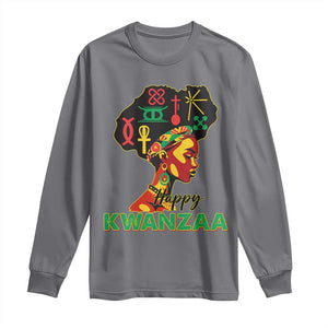 Happy Kwanzaa Long Sleeve Shirt Nguzo Saba Symbols The 7 Principles Of Kwanzaa TS11 Charcoal Print Your Wear