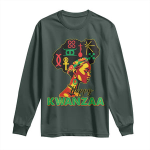 Happy Kwanzaa Long Sleeve Shirt Nguzo Saba Symbols The 7 Principles Of Kwanzaa TS11 Dark Forest Green Print Your Wear