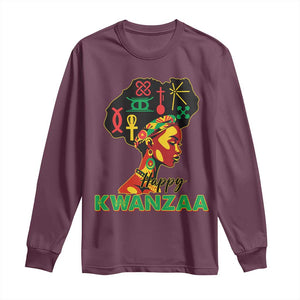 Happy Kwanzaa Long Sleeve Shirt Nguzo Saba Symbols The 7 Principles Of Kwanzaa TS11 Maroon Print Your Wear