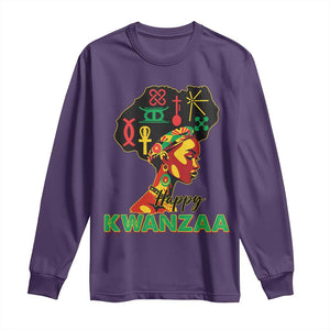 Happy Kwanzaa Long Sleeve Shirt Nguzo Saba Symbols The 7 Principles Of Kwanzaa TS11 Purple Print Your Wear